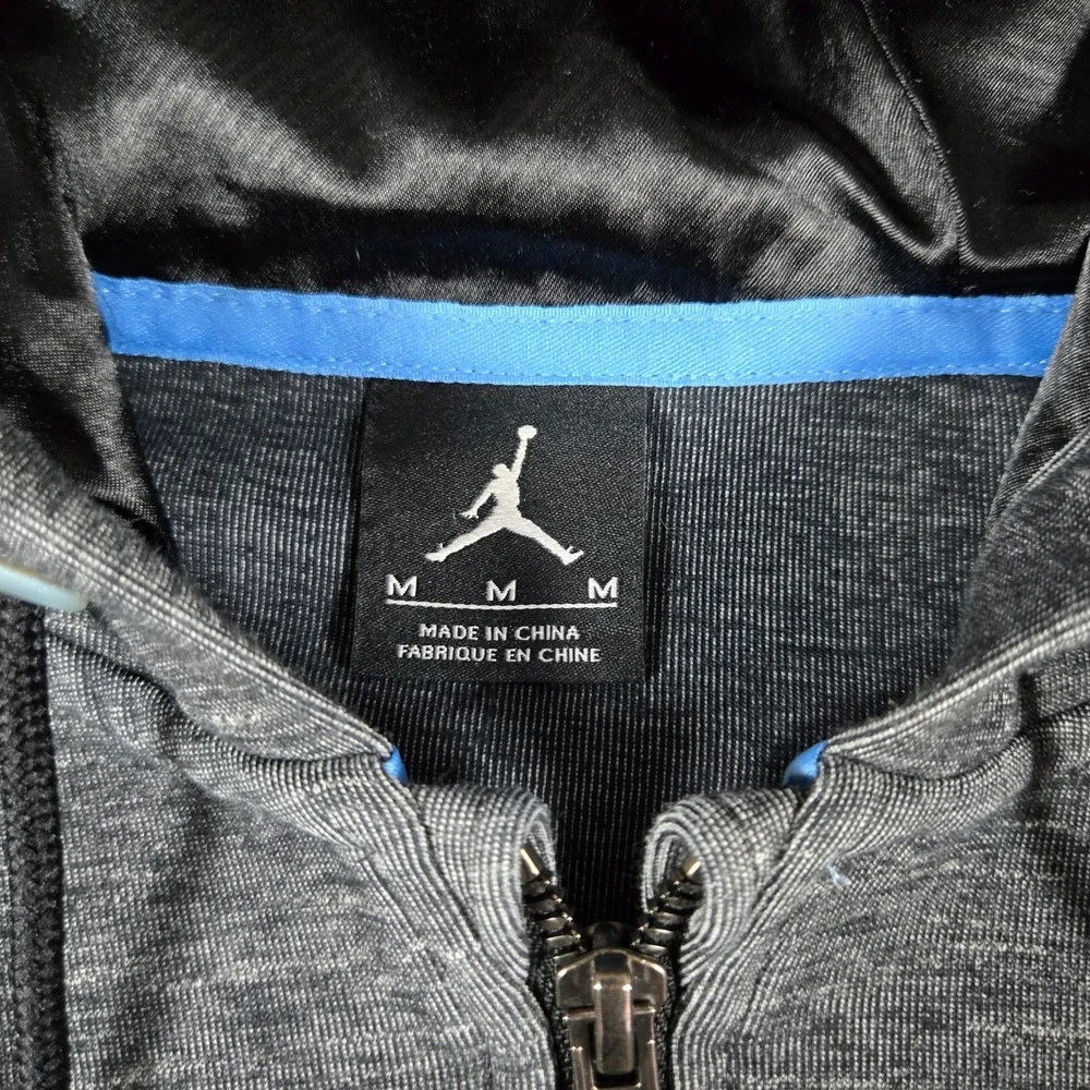 Jordan Mens Grey Heather Full Zip Athletic Hoodie Medium 632072-032